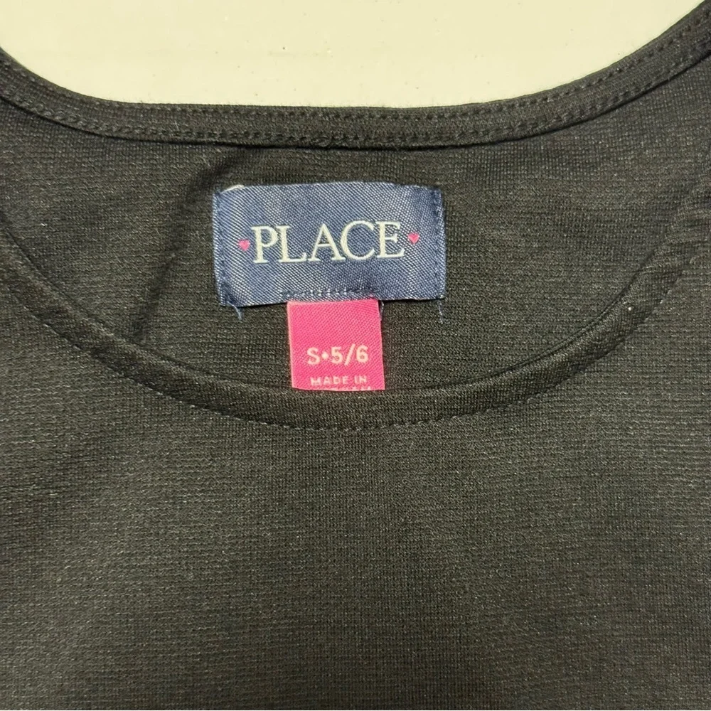 Size S 5/6 The Children’s Place Girls Black Uniform Pont Knit Jumper